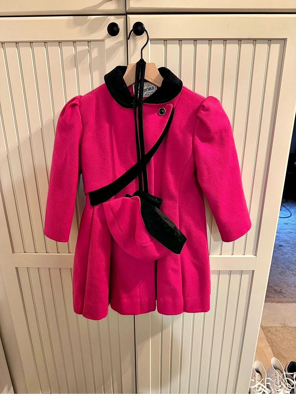 Rothschild Girls Pink & Black Pea Coat Size 5